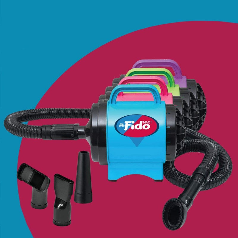 B-Air Fido Max 1 Dog Hair Dryer - Premier Grooming Collection, with 6-Foot Hose and 4 Grooming Nozzles, Hot Pink - Image 2